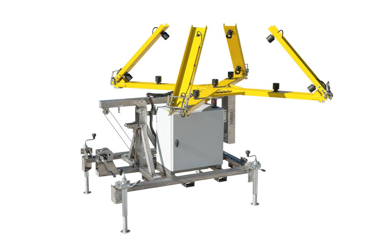 FIREFLY mobil fénykereszt, amely a repülőtéri kifutópálya lezárását jelzi